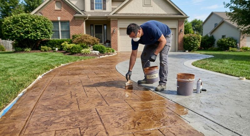 Concrete Driveway Staining in Corpus Christi, TX