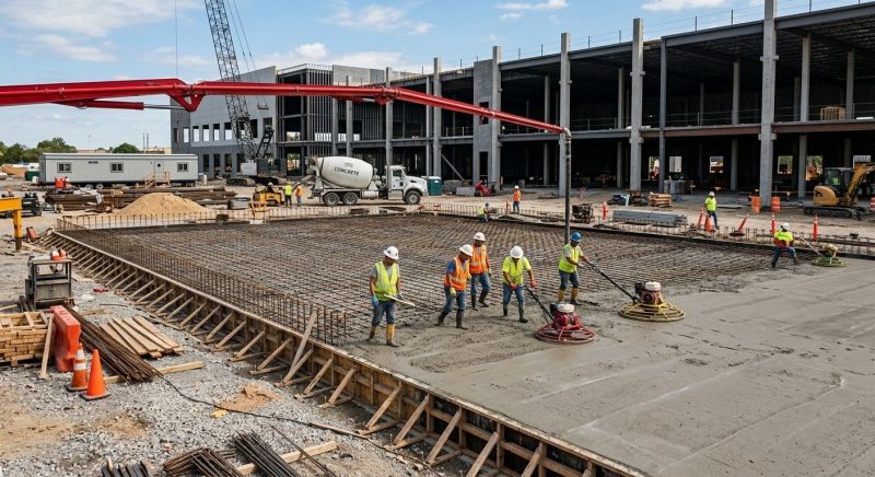 Commercial Slab Installation in West Des Moines, IA