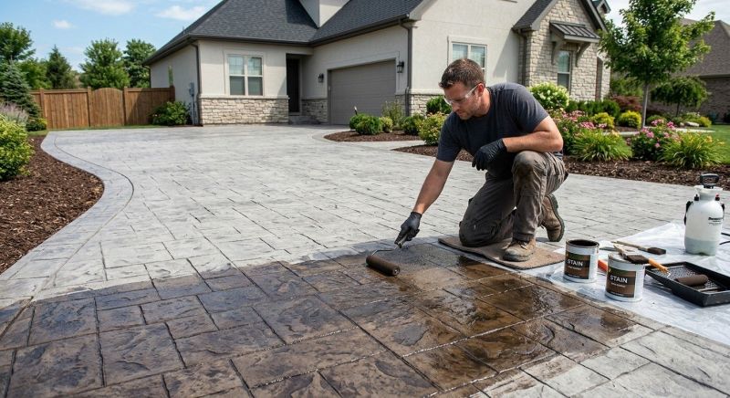 Concrete Driveway Refinishing in Corpus Christi, TX