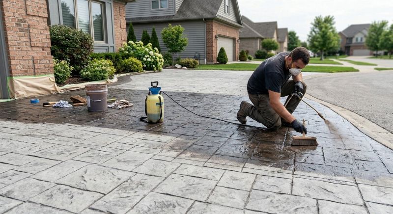 Concrete Driveway Staining in Dallas, TX