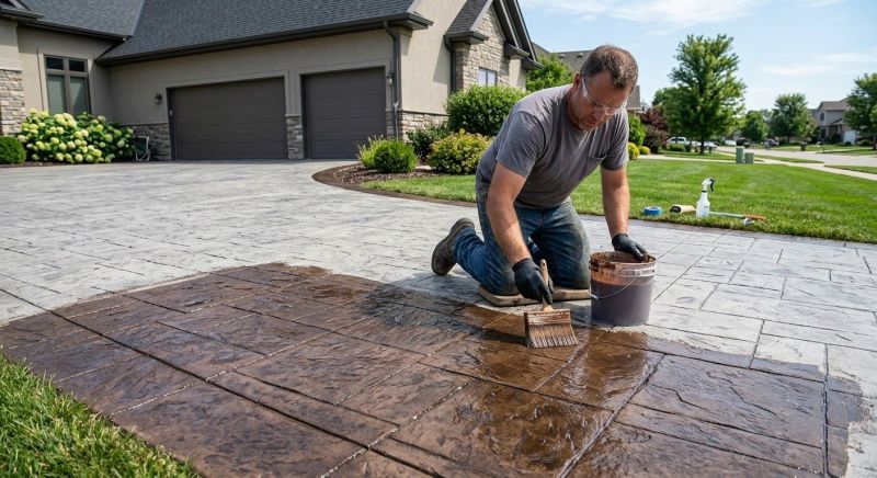 Concrete Driveway Staining in Frisco, TX