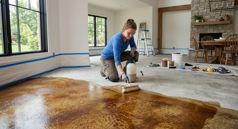Concrete Floor Staining in Dallas, TX