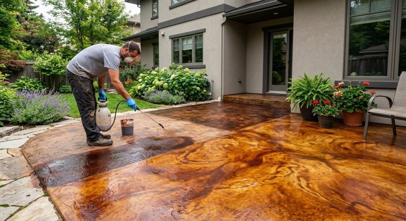 Concrete Patio Staining in Fort Worth, TX