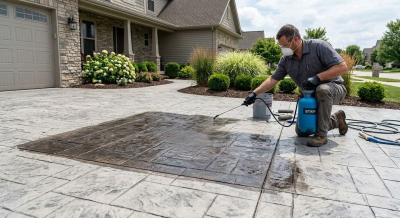 Driveway Concrete Staining in Frisco, TX
