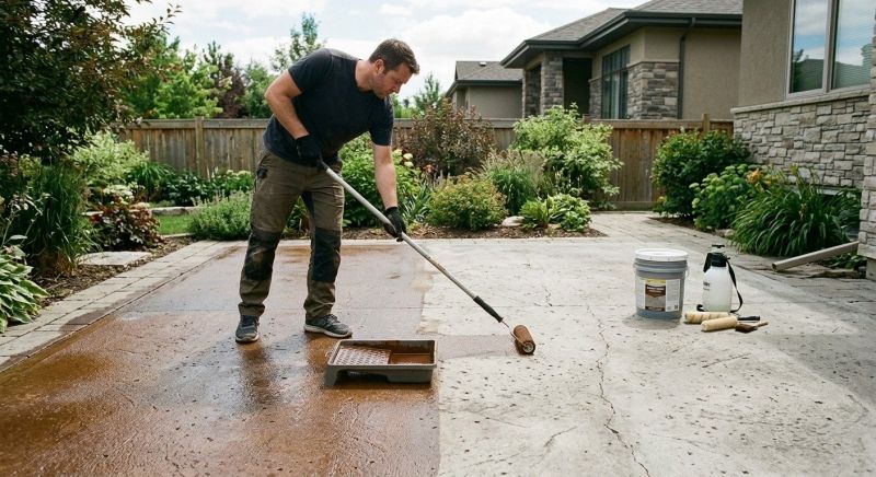 Driveway Concrete Staining in Frisco, TX