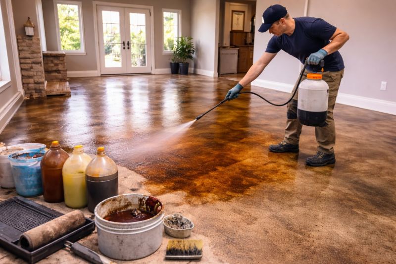 Stained Concrete Installation in Fort Worth, TX