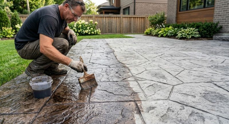 Stamped Concrete Staining in Fort Worth, TX